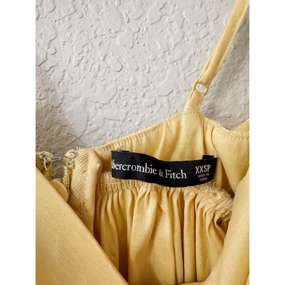 Abercrombie & Fitch Bow-Back Taffeta Maxi Dress Sunny Yellow Size XXSP - Picture 3 of 6